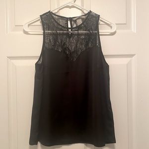 Black Lace and Silk Top